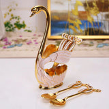 Stainless Steel Fancy Duck Tea Spoon with Stand 1 Set