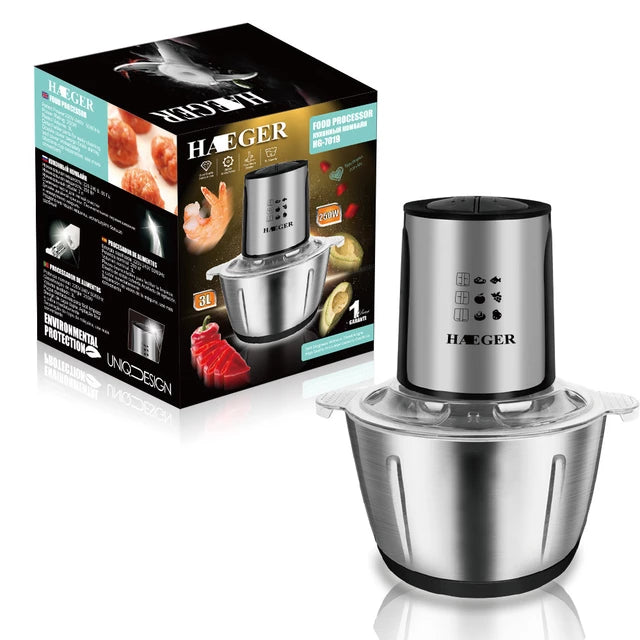 Haeger Multifunctional Meat chopper Grinder 3.L