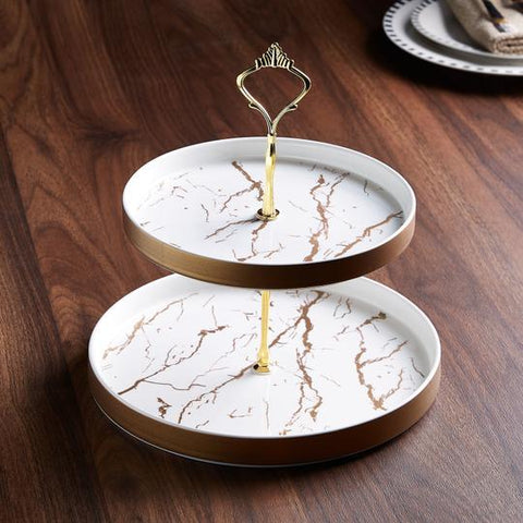 Porcelain 2 layer Cake platter dessert stand