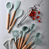 Silicone Non Stick Cooking Spoon  Set 12pc in Random Color