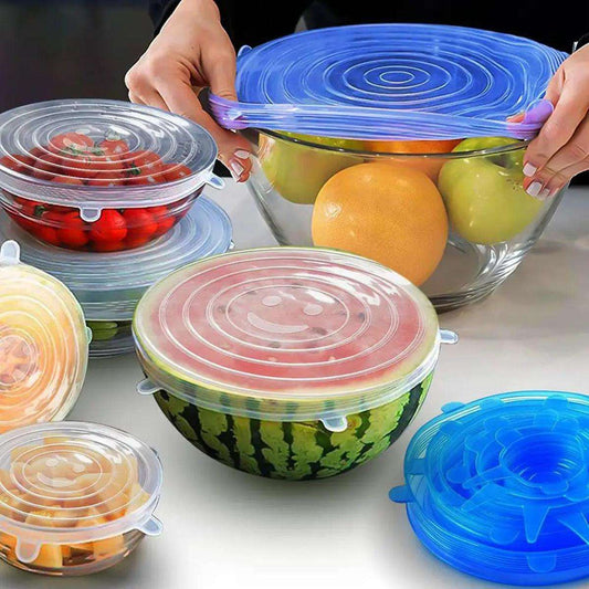 6 Pcs/ Set Silicone Stretch Lids Reusable Airtight