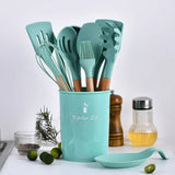 Silicone Non Stick Cooking Spoon  Set 12pc in Random Color