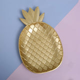 Dining Table Decorating Pineapple Shape Golden Tray