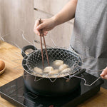 Foldable Steam Rinse Strain Stainless Steel Folding Frying Basket Colander Sieve Mesh Strainer