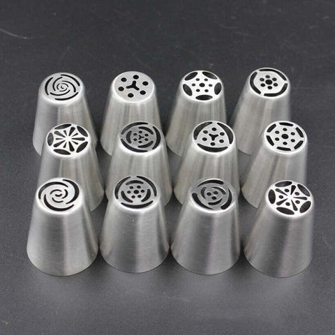 Cake Decorating Nozzles Large 12pcs Set Gift Pack