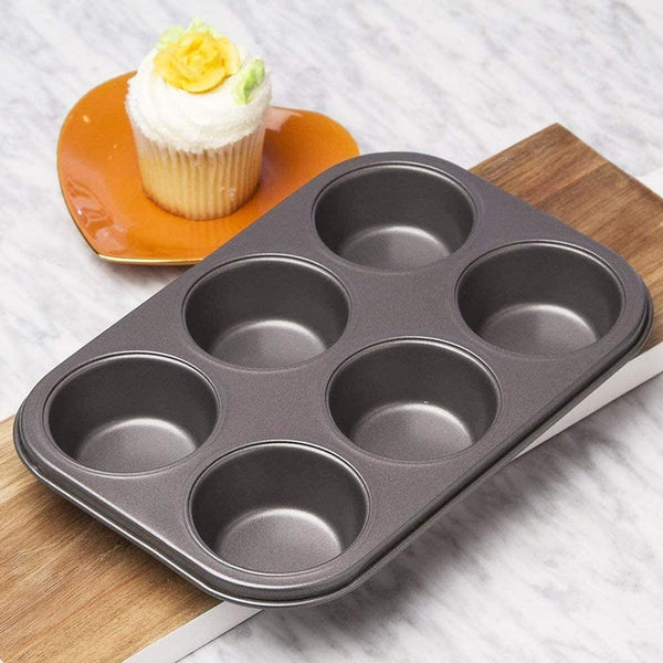 Nonstick Cup Cake Baking Pan Tray 6pc umodspk