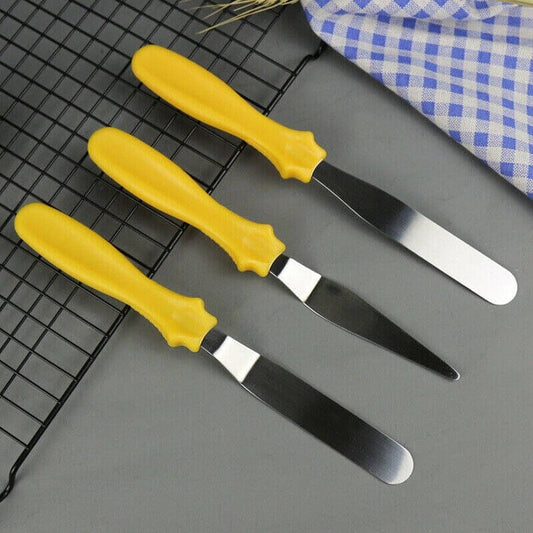 Steel Cake Cream Decorating Knife Small 3pc Set in Random Color