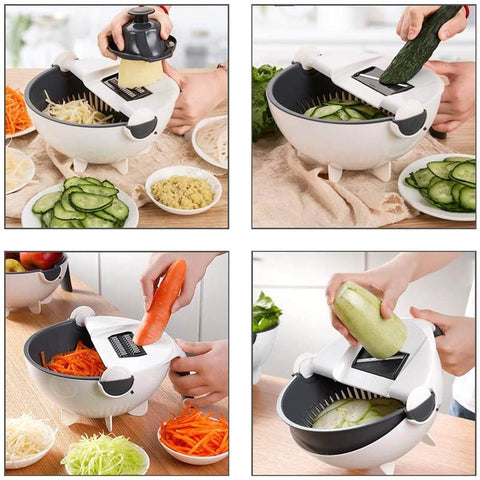 Plastic 9 in 1 Double-Layer Vegetables Cutter Shredder Grater Slicer w –  umodspk