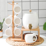 Tea Set Ceramic Bamboo Cup Holder