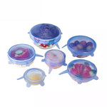 6 Pcs/ Set Silicone Stretch Lids Reusable Airtight