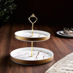 Porcelain 2 layer Cake platter dessert stand
