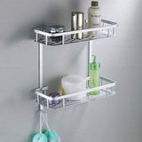 Aluminum Bathroom Shelf Double Layer Shampoo Holder