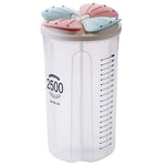 Plastic 4 Partition Kitchen Food/Grain Storage Jar/Box 2500ml Petal Shape